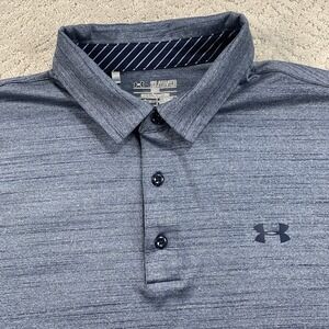 Under Armour Golf Playoff Polo Shirt Mens Size 2XL HeatGear Performance Blue